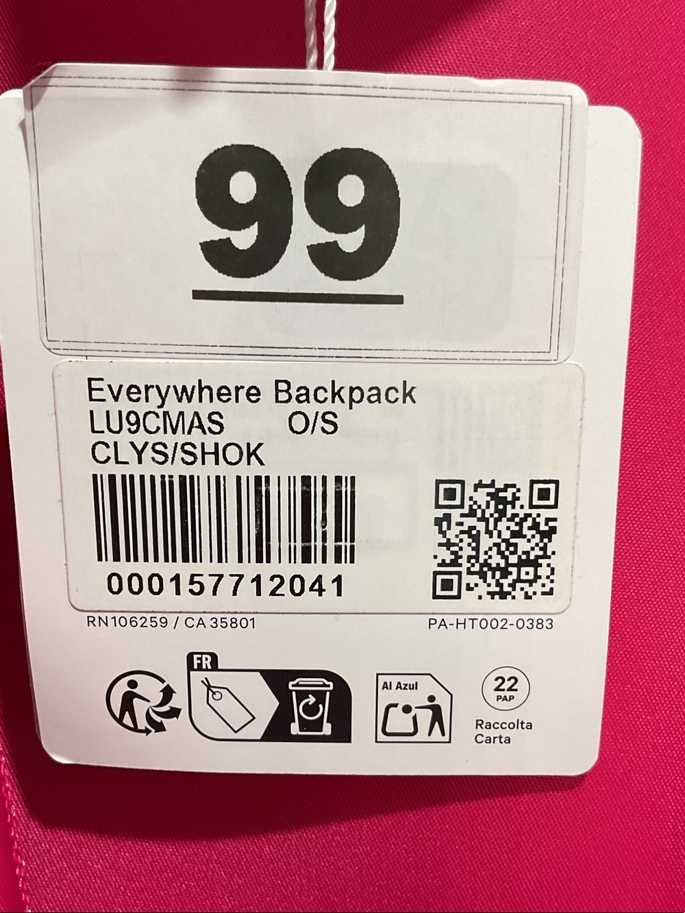 lululemon athletica Calypso Pink Everywhere Backpack - Picture 5 of 7